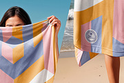 Woman Holding Beach Towel Mockup, a Product Mockup by rebrandy (Thumbnail 5 of 7)