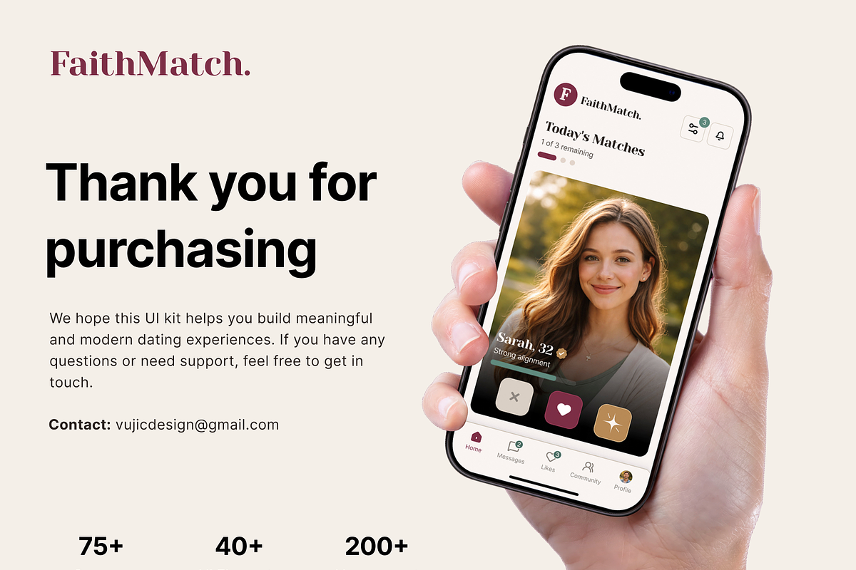 FaithMatch – Dating App Mobile UI Ki, a Websites & App Template by Creative Graphics (Photo 8 of 8)
