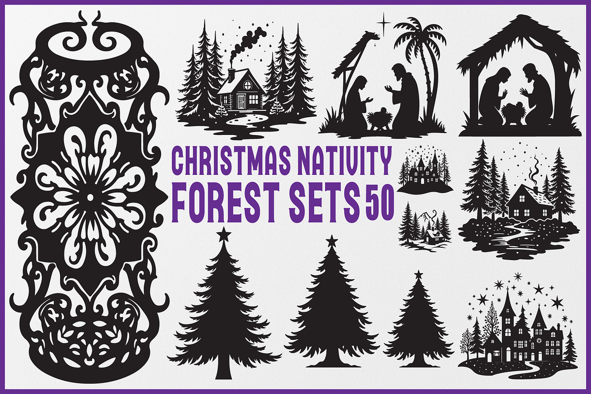 Christmas Nativity & Forest vector, an Object Graphic by yasushie (Photo 1 of 7)