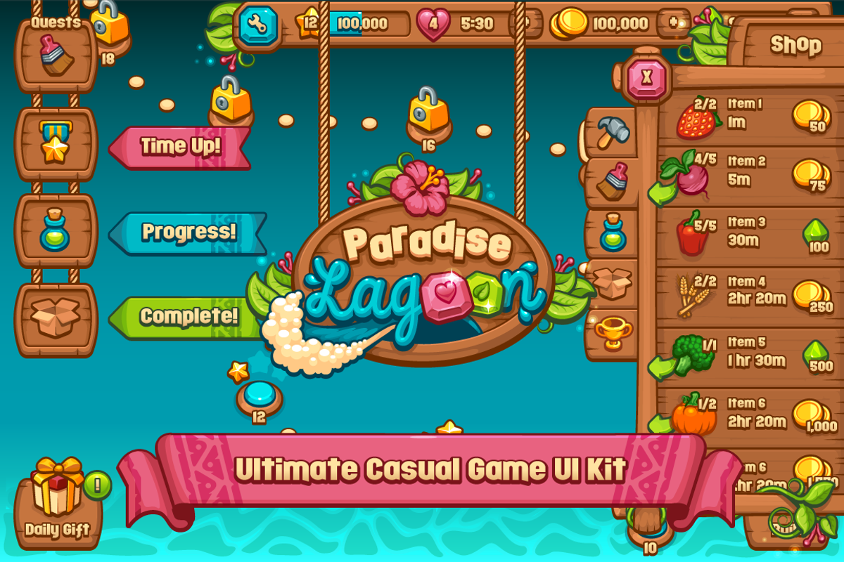 Ultimate Casual Game UI Kit, a Graphic by Vectricity Designs (Photo 1 of 5)