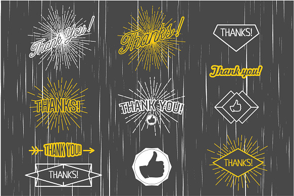 Vector Vintage Thank You Labels.