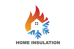 Home insulation logo fire and ice, an Illustration by LogosDen