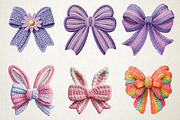 Yarn Crochet Easter Bow PNG Bundle, an Illustration by RobertsArt (Thumbnail 2 of 5)