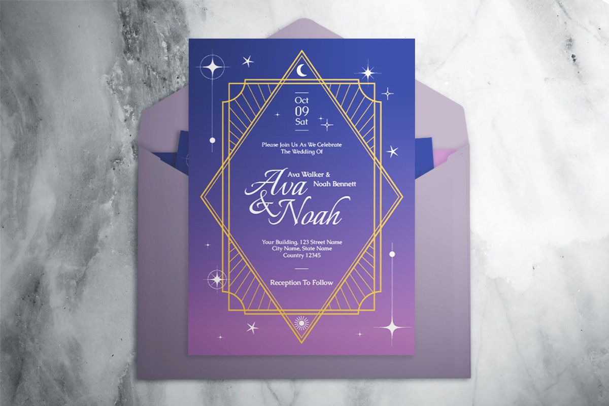 Art Deco Wedding Invitation Suite, an Invitation Template by The Good Store (Photo 2 of 4)
