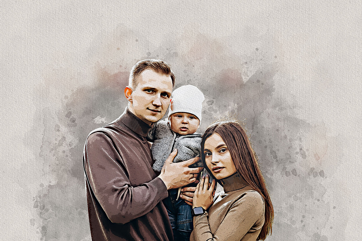 Costume Family Watercolor Art, an Action Add-On by MRI STUDIO (Photo 19 of 27)
