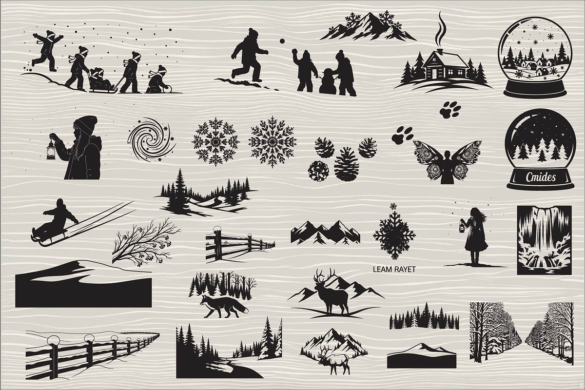 Winter Snow Silhouettes feature, an Illustration by Amazin_art (Photo 1 of 42)