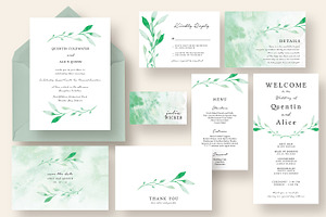 Misty Green Leaves Wedding Suite