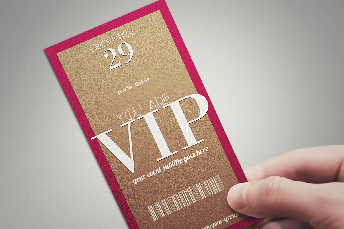 MINIMAL VIP PASS card, a Card Template by Tzochko (Photo 1 of 5)