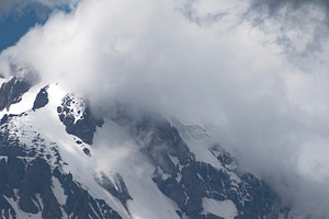 High Mount Kazbek slopes under heavy storm clouds and fog in Geo, a Photo by Pictures for you!!!!!!!!!