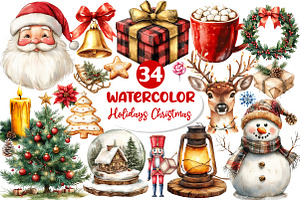 Happy Holidays Christmas Clipart, an Illustration by Dream Creation