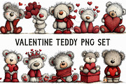 Valentine Teddy PNG Set, an Illustration by Libby Wishes (Thumbnail 3 of 6)