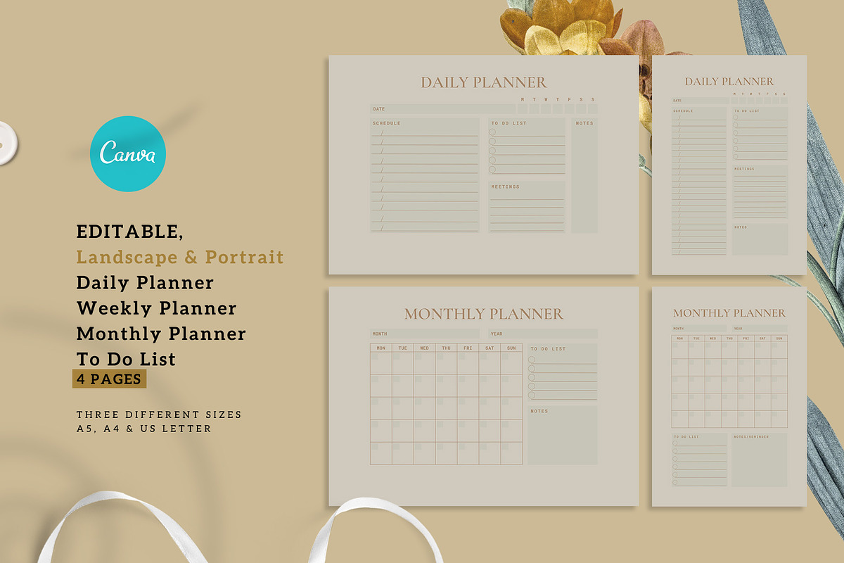 Landscape and Portrait Planner., a Stationery Template by MNT-Creator (Photo 1 of 3)