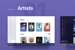 Apple OS Future UI Kit - Music