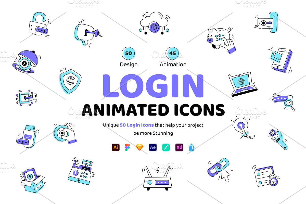 Animated Login Icons