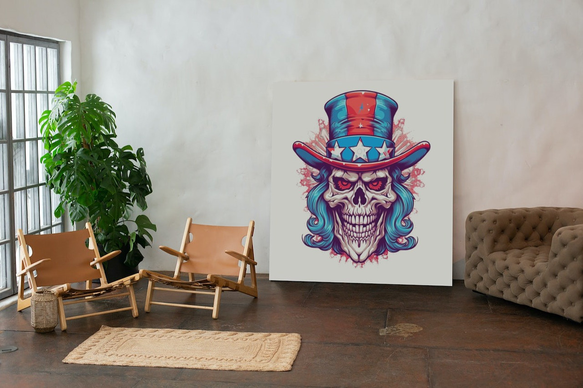 Uncle Sam Skull Illustration Pack, a Decorative Illustration by TheBlackPixelCo (Photo 4 of 9)