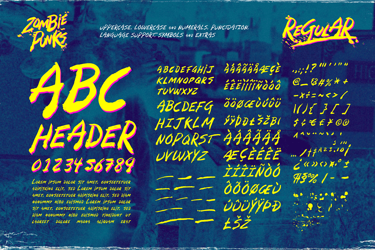 Zombie Punks - The Retro Horror Font, a Font by Wingsart Studio (Photo 4 of 12)