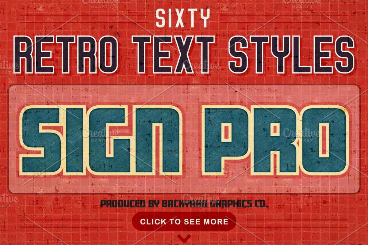 Sign Pro - Retro Vector Text Effects, a Layer Style Add-On by BackYard Graphics Co. (Photo 2 of 11)