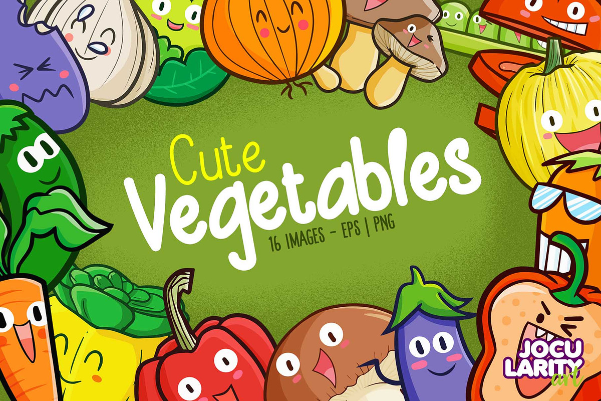 Cute Vegetables Cartoon Characters, a Food Illustration by Jocularity Art (Photo 1 of 3)