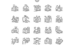 Smart city technology Line Icons, an Outline Icon by Palau