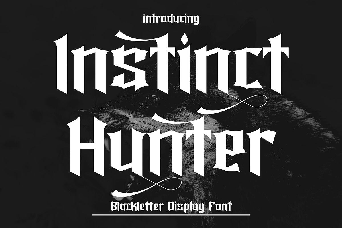 Instinct Hunter - Blackletter Font, a Blackletter Font by AQR Studio (Photo 1 of 8)