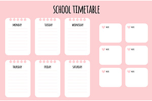 School weekly lesson schedule, an Object Illustration by Vectorbuum