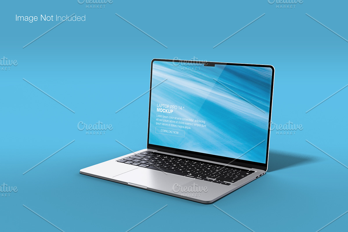 Realistic macbook pro 14 inch mockup, a Mac Mockup by Raihan Rahman (Photo 2 of 21)