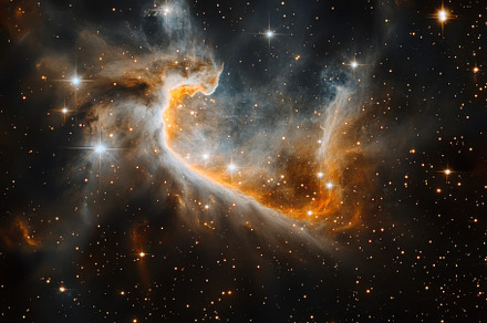 Cosmic Nebula Orange and Gray Gaseou, a Background Photo by Pixeness