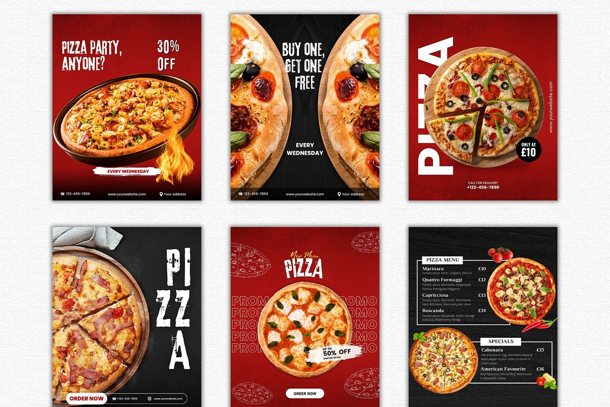Pizzeria Canva Templates, a Social Media Template by Talipic Designs (Photo 3 of 8)