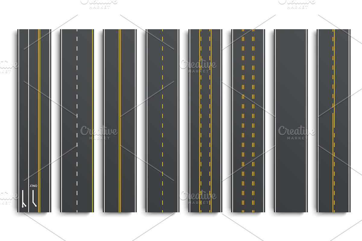 Realistic top view of asphalt, a Transportation Illustration by Buch&Bee
