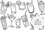 Glasses with drinks, a Food Illustration by risovanya (Thumbnail 1 of 4)