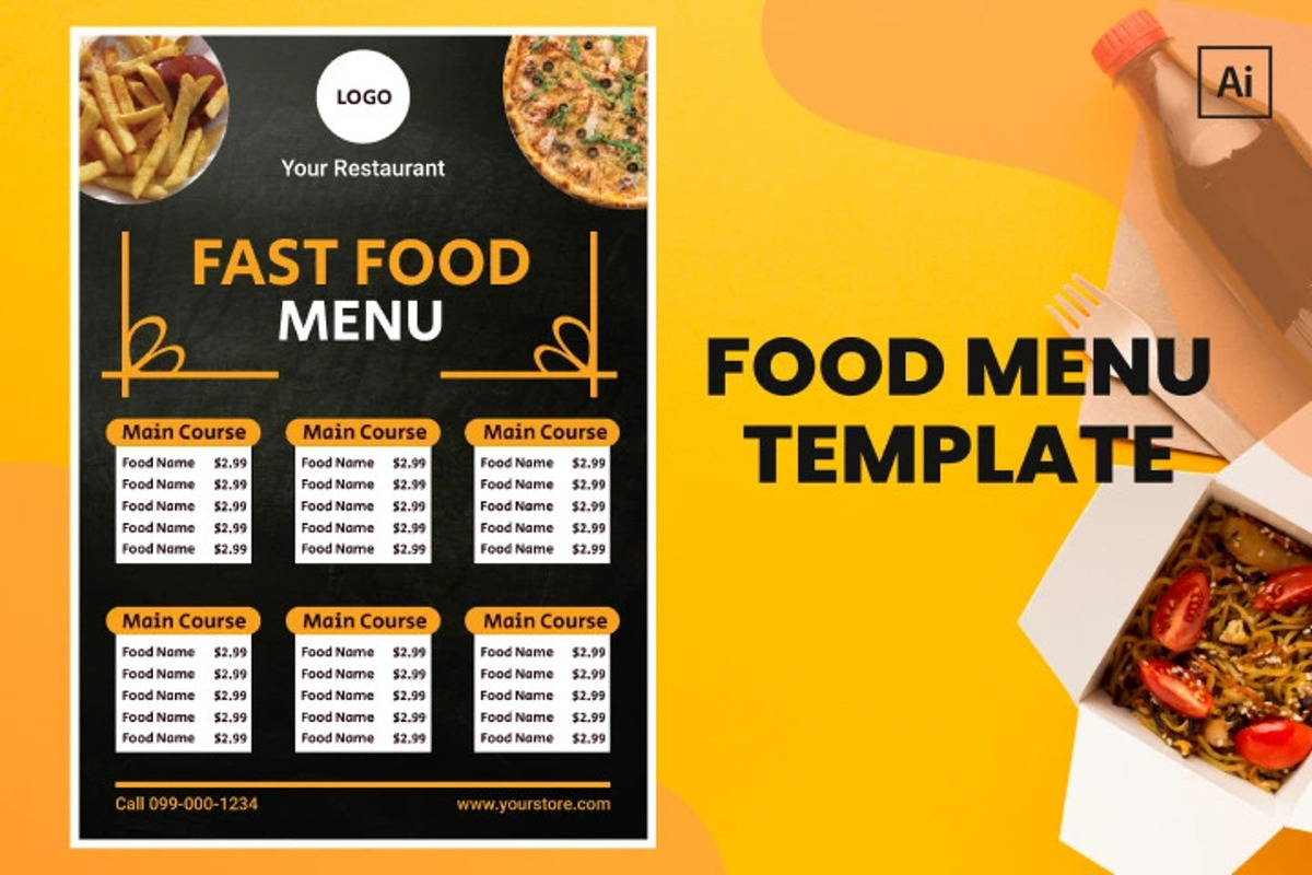 Restaurant Menu Design Template, a Brochure Template by Jogiia Digital