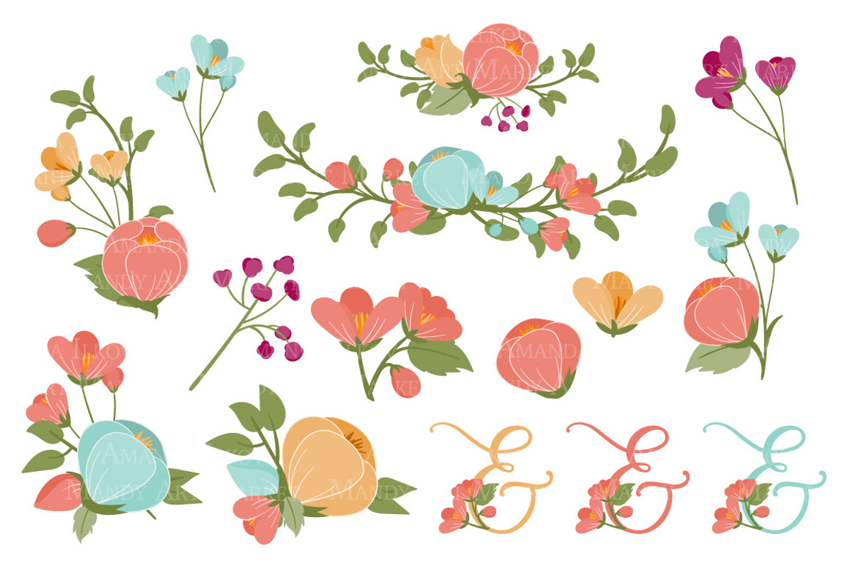 Bohemian Floral Heart Wreath Vectors, an Illustration by Amanda Ilkov (Photo 5 of 5)