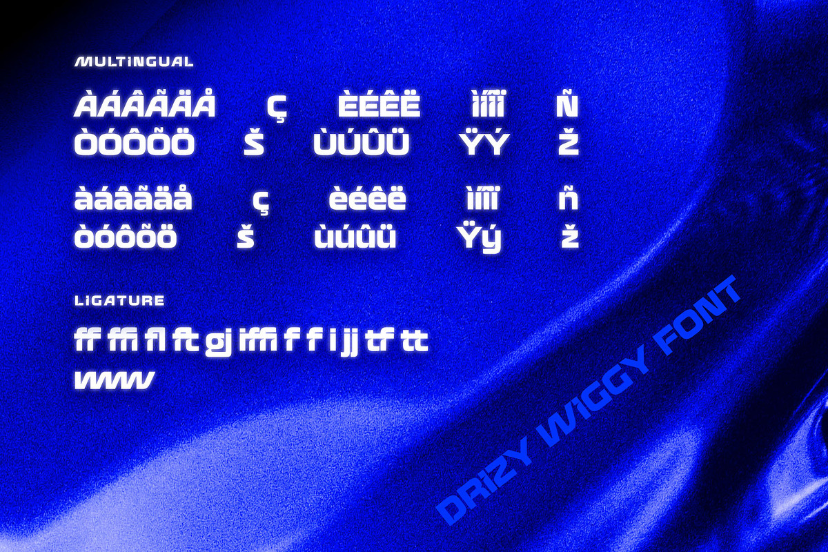 Drizy Wiggy - Techno Sans Serif font, a Sans Serif Font by Drizy (Photo 8 of 9)