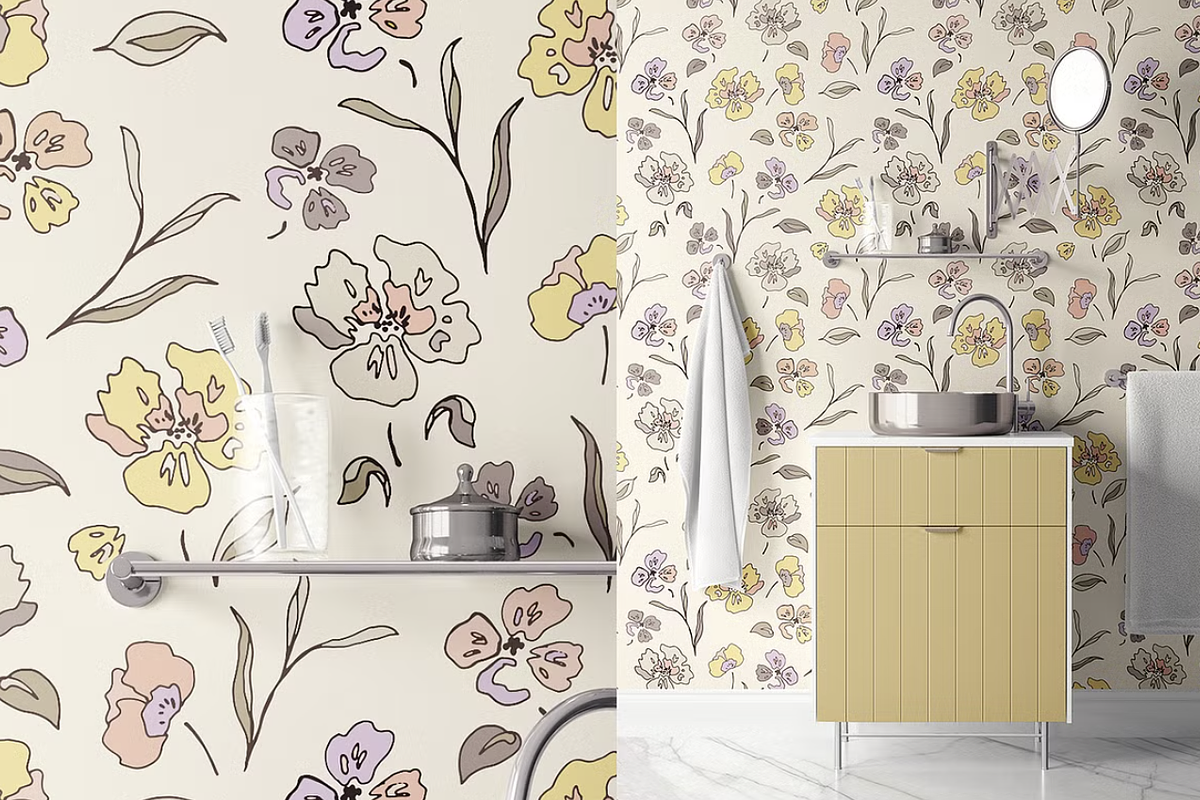 10 Floral Vector Patterns Bundle, a Wallpaper Graphic by MalyskaStudio (Photo 4 of 10)