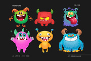Monster Pack - 135 Cute Monsters, a Decorative Illustration by D R A W K M A N (Thumbnail 3 of 30)