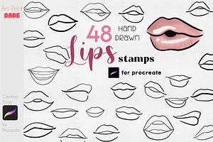 Lips Stamp Portrait Mouth Guide Art