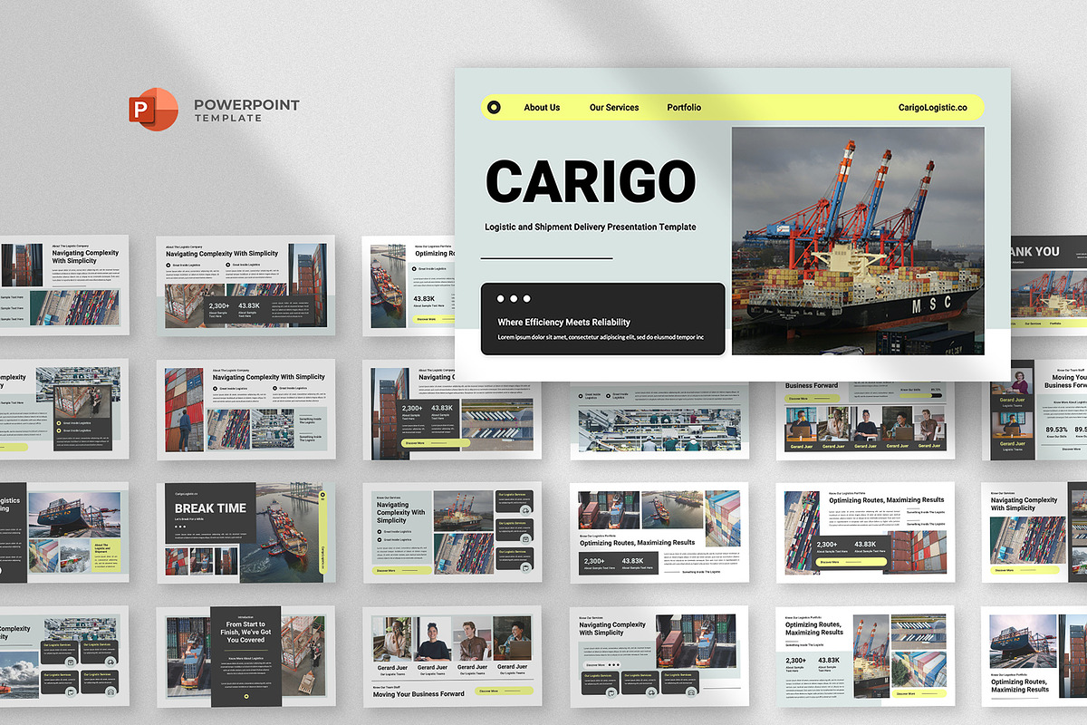 Logistics Transportation Powerpoint, a Presentation Template by fluffstudio (Photo 1 of 4)