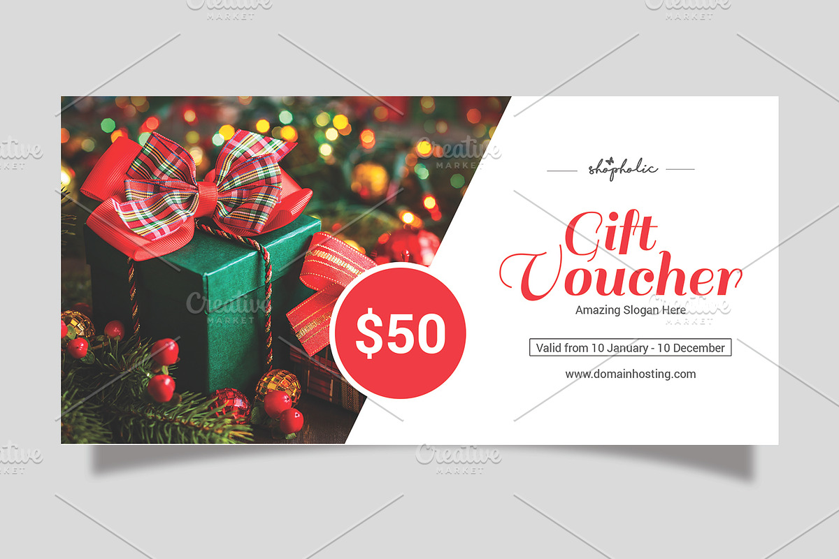New Year Gift Voucher template-V06, a Stationery Template by Template Shop (Photo 2 of 4)