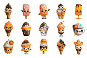 Kawaii Ice Cream Clipart, an Illustration by DreamArtGraphic (Thumbnail 4 of 4)