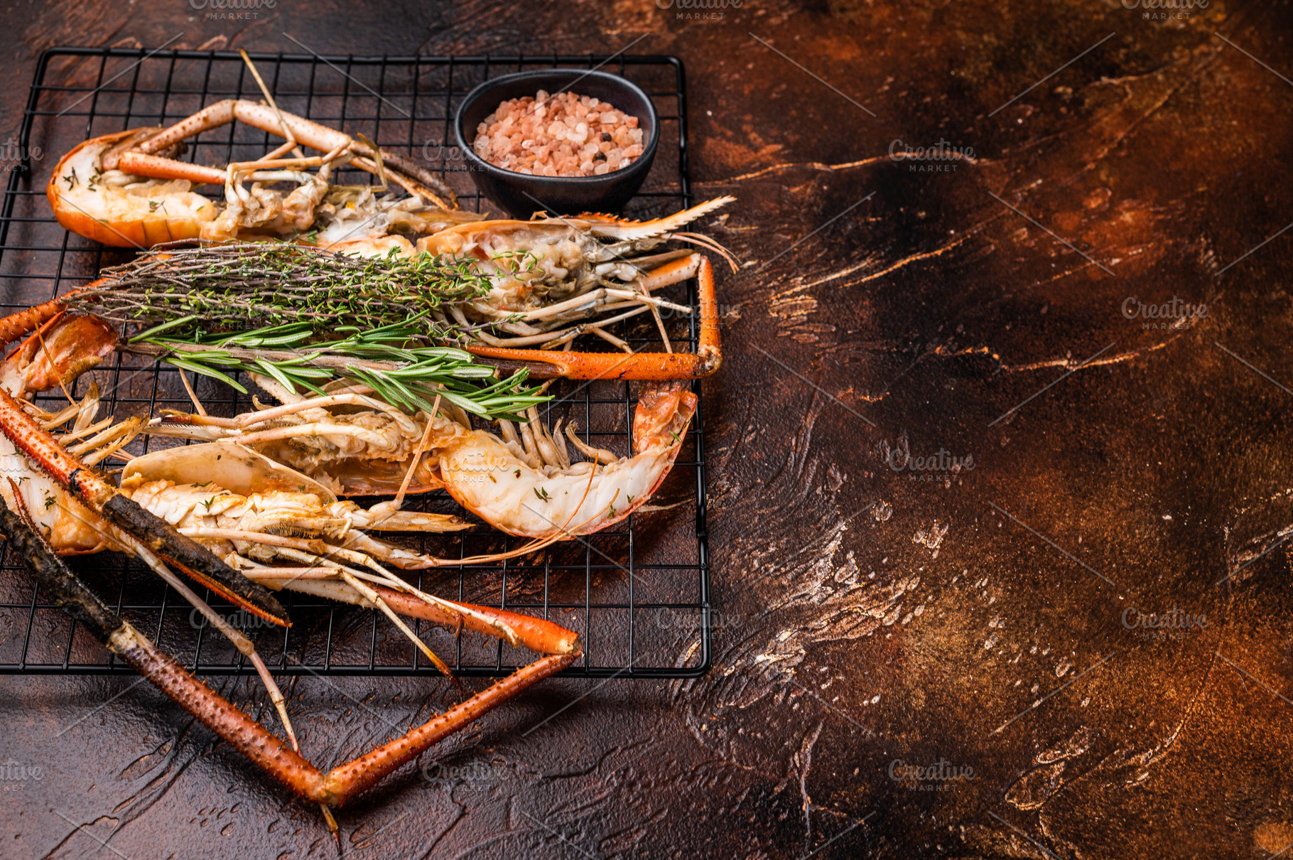 Savory grilled rosenbergii prawn drizzled with garlic butter, a, a Food & Drink Photo by composter-box@mail.ru
