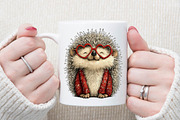 Funny Valentine Day Hedgehog Clipart, an Illustration by Sublimation Artist (Thumbnail 5 of 6)