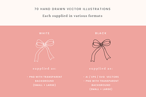 Floral Bows Vector Illustrations