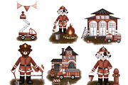 Fire station- children collection, an Animal Illustration by Linerisyart (Thumbnail 3 of 15)