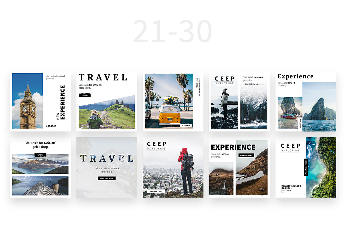 Travel Instagram Posts, a Social Media Template by Milos Knezevic (Photo 6 of 6)