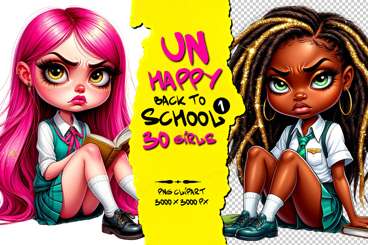 Back to school clipart unhappy, an Object Graphic by JuliaStarArt-FantasyHome (Photo 1 of 12)