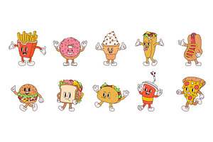 Retro cartoon fast food. Burger, a Graphic by Valerie Bodnar
