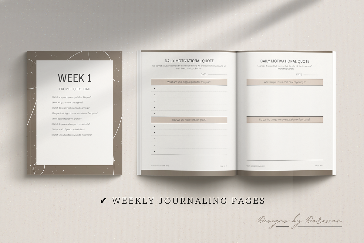 Prompt Journaling Workbook | Canva, a Magazine Template by Designs by Darowan (Photo 3 of 10)