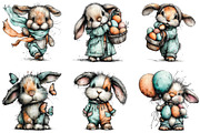 Whimsical Bunny Easter Clipart, an Illustration by CraftArtStudio (Thumbnail 6 of 6)