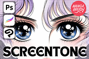 150 Manga Screentone Shadow Brushes, a Brush Add-On by Manga Brush (Thumbnail 1 of 3)