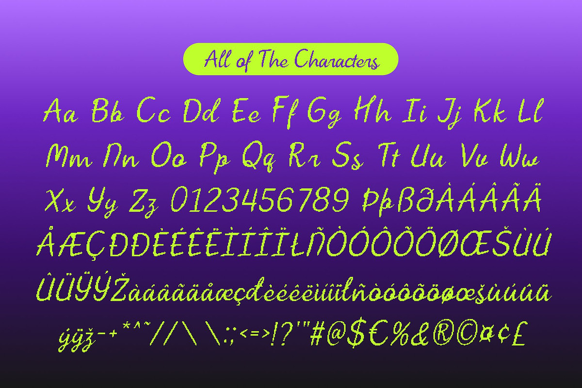 CS Ringo Pixel, a Script Font by Craft Supply Co. (Photo 8 of 8)